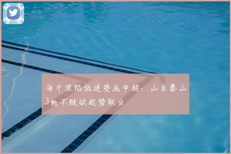 海牛深陷低迷垫底中超，山东泰山3轮不败欲趁势取分